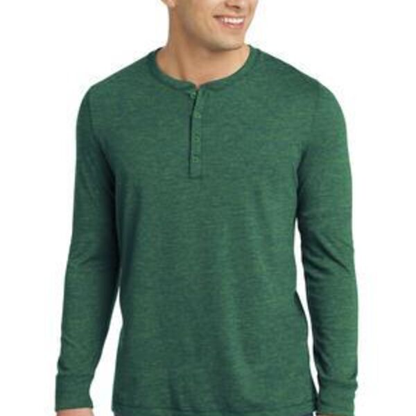 Young Mens Gravel 50/50 Long Sleeve Henley Tee Thumbnail