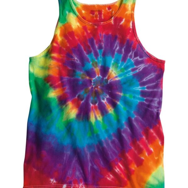 Multi-Color Spiral Tie-Dyed Tank Top Thumbnail