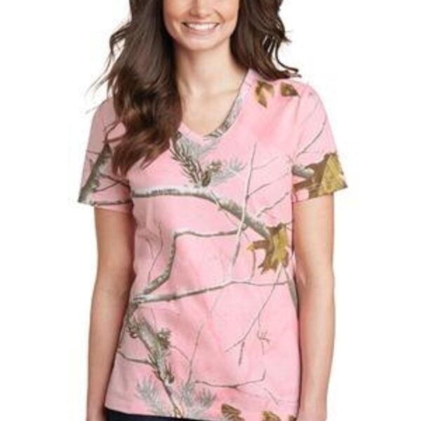  Realtree ® Ladies 100% Cotton V Neck T Shirt Thumbnail