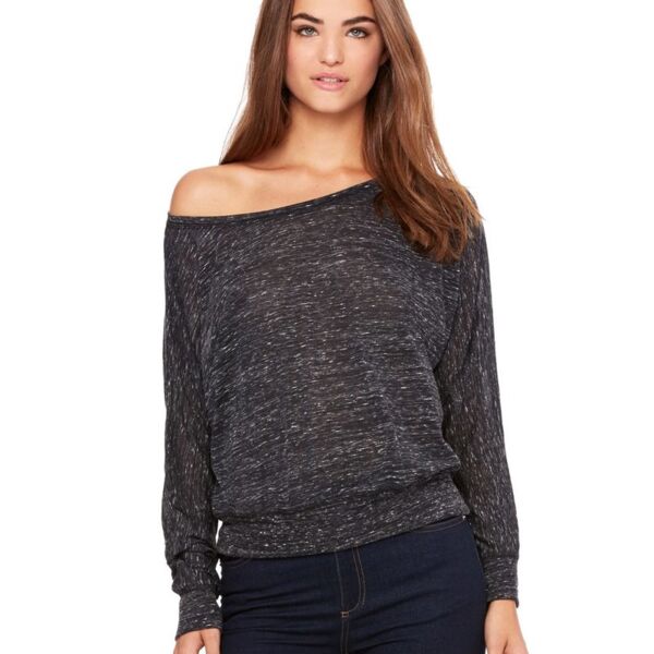Govero Women's Flowy Long Sleeve Off Shoulder Tee Thumbnail