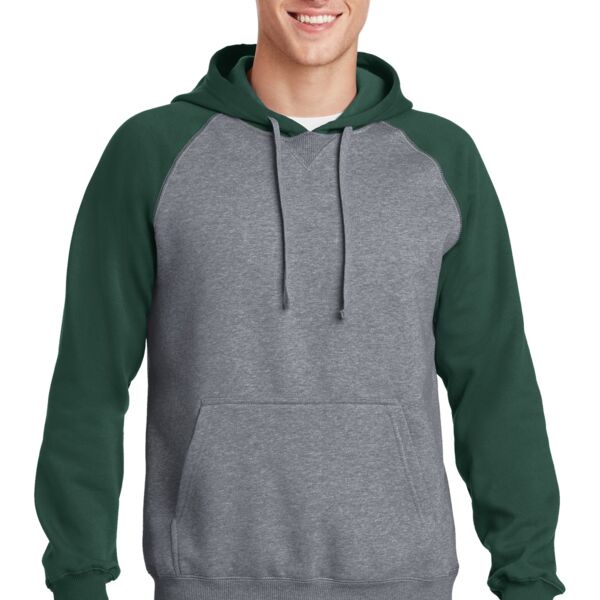 ICD Adult Raglan Colorblock Pullover Hooded Sweatshirt Thumbnail
