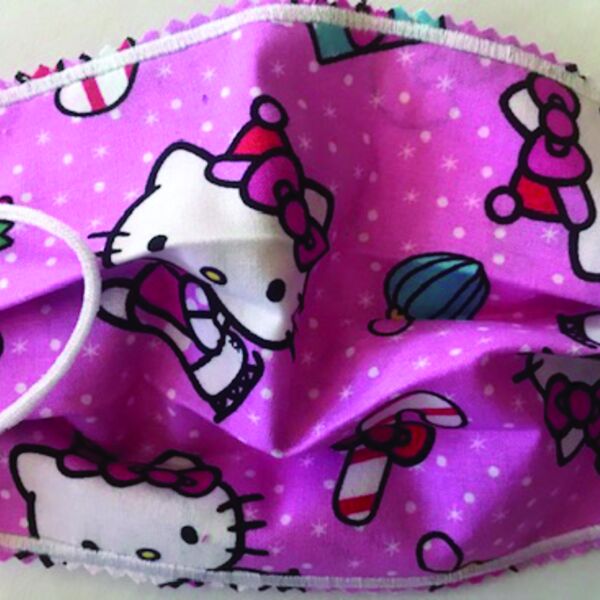 YOUTH FACEMASK - NON-MEDICAL HOMEMADE MASK - HELLO KITTY Thumbnail